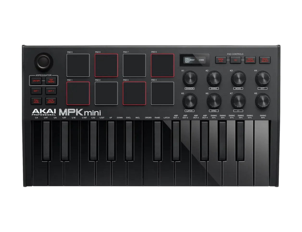 スピーカー・ウーファー AKAI MPK mini MK3 Special Edition Black Akai MPK Mini mk3 SE (Black on Black)