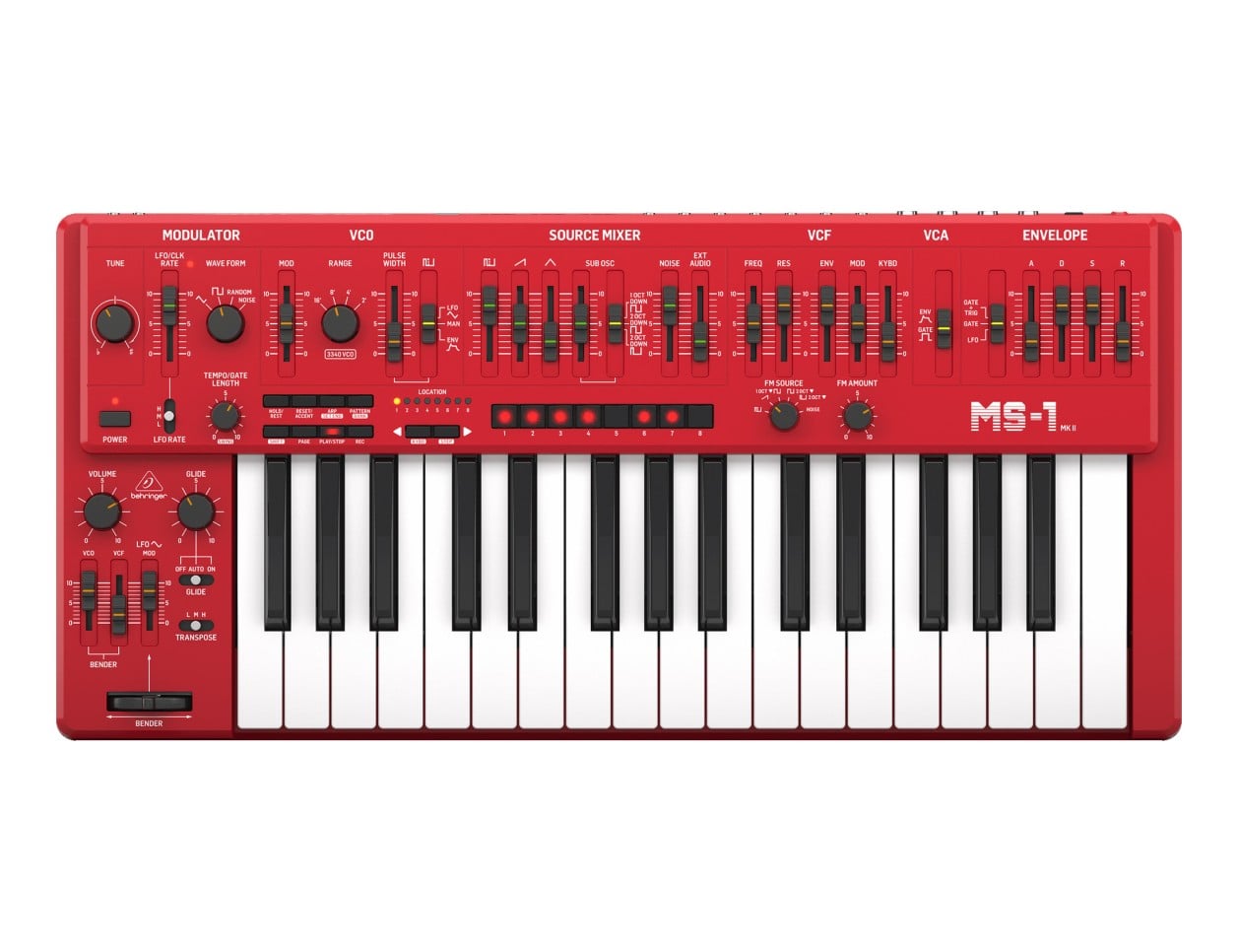 BEHRINGER MS-101 アナログシンセサイザー レッド 37鍵 Behringer MS-1 MKII-RD