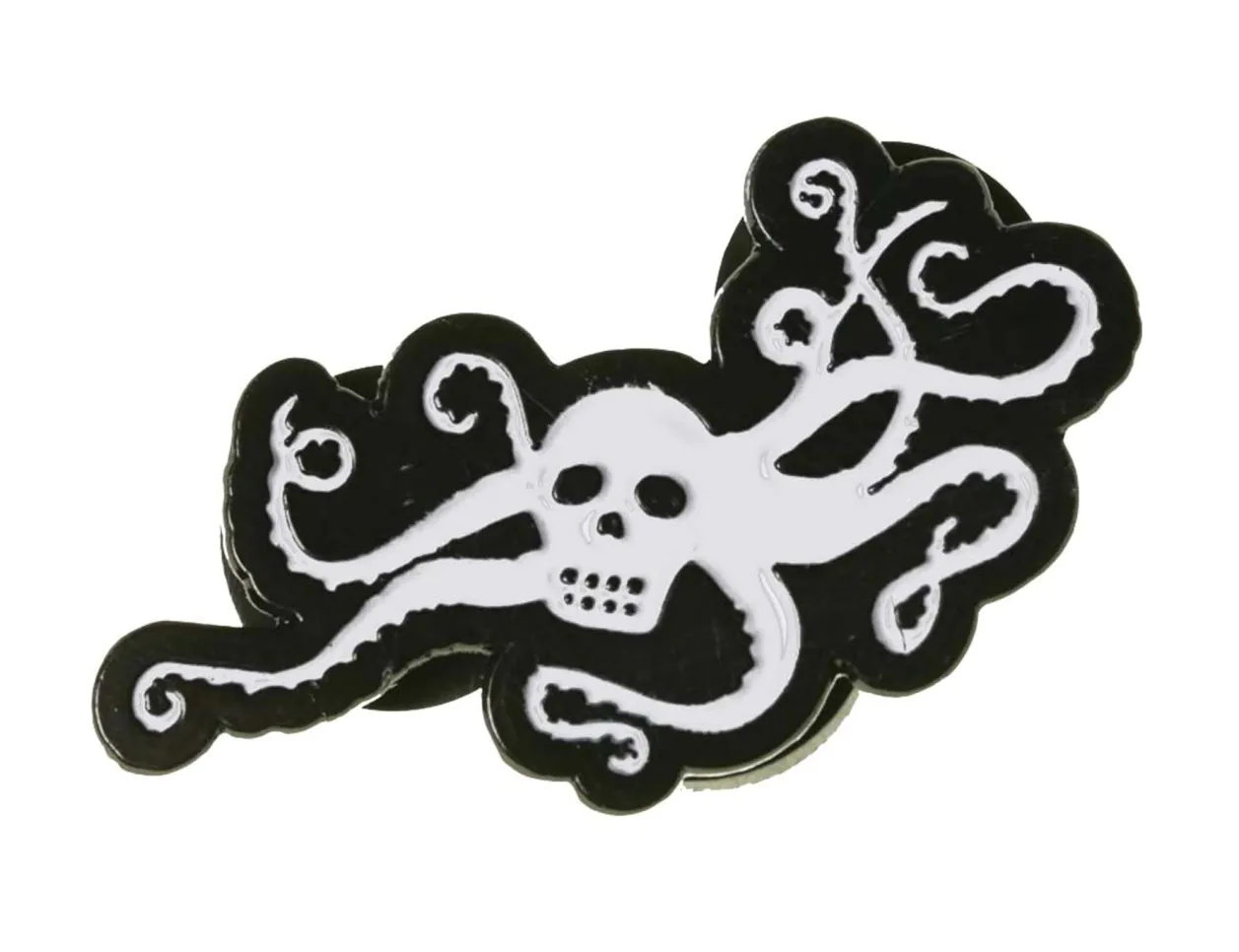 EarthQuaker Devices White OctoSkull Enamel Pin