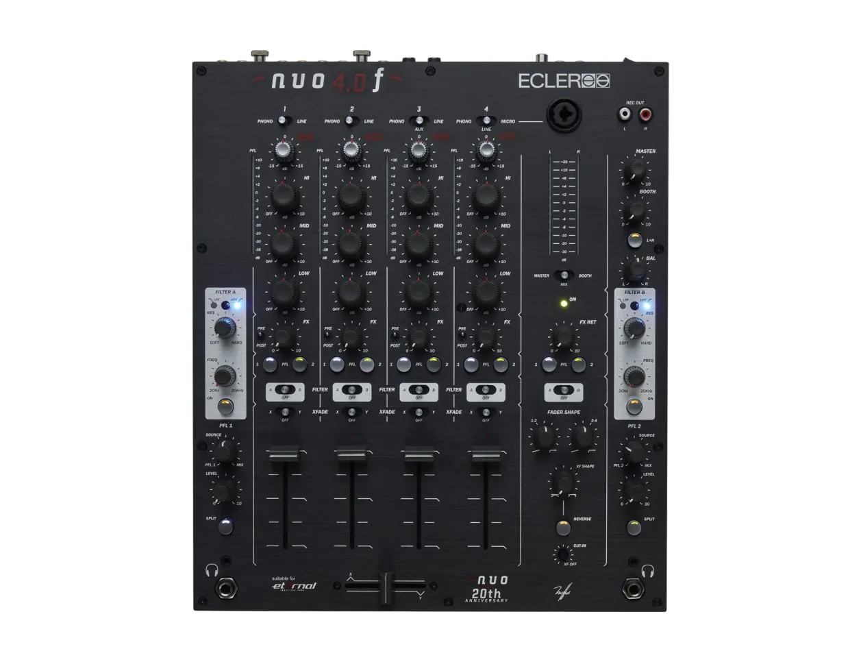 ECLER nuo4 DJミキサー Ecler DJ NUO 4.0F 4-Channel Analog DJ Mixer