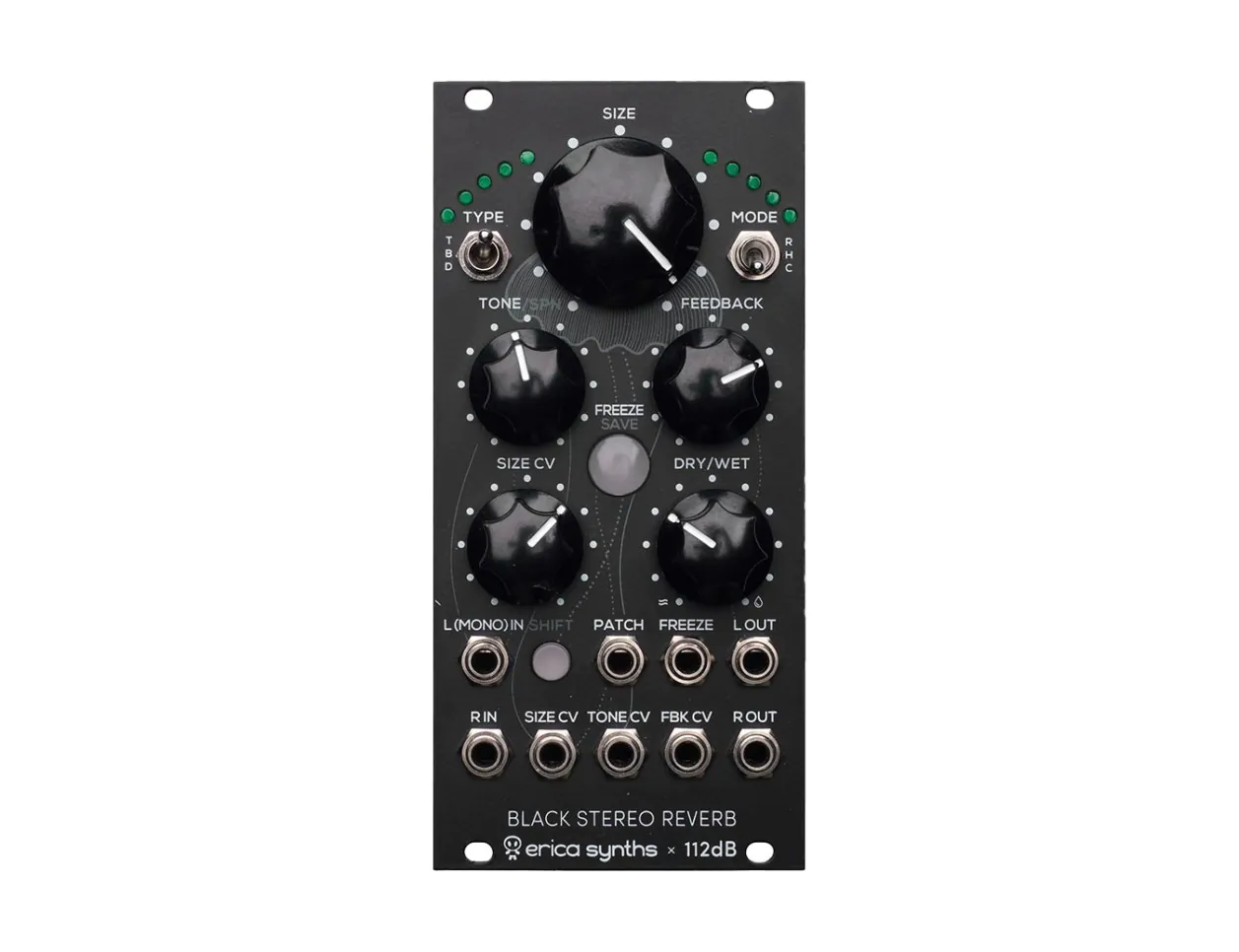 Erica Black Stereo Reverb Effects Processor