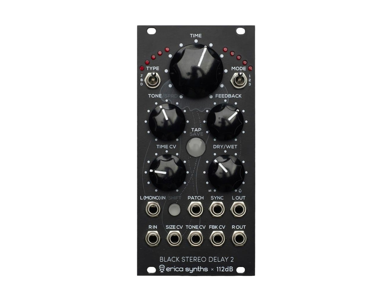 Erica Black Stereo Delay 2 Effects Processor