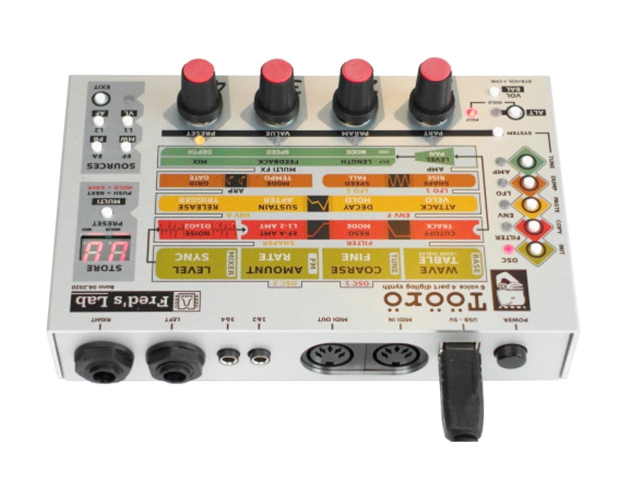 Fred’s Lab Tooro 6voice 4part シンセ Fred's Lab Töörö Hybrid Desktop Synthesizer
