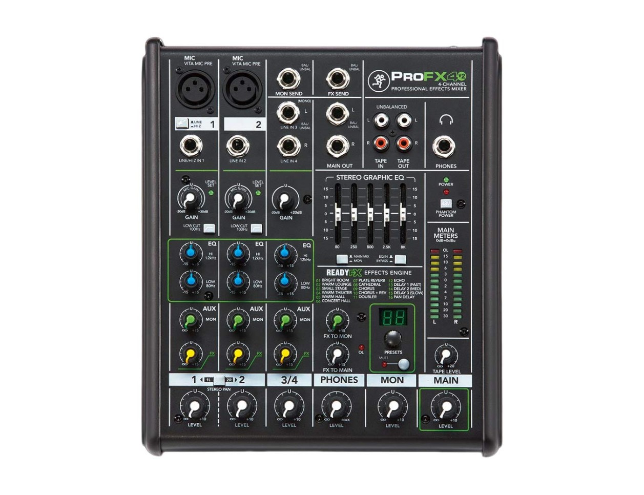 Mackie ProFX4v2 4-Channel Mixer + Effects