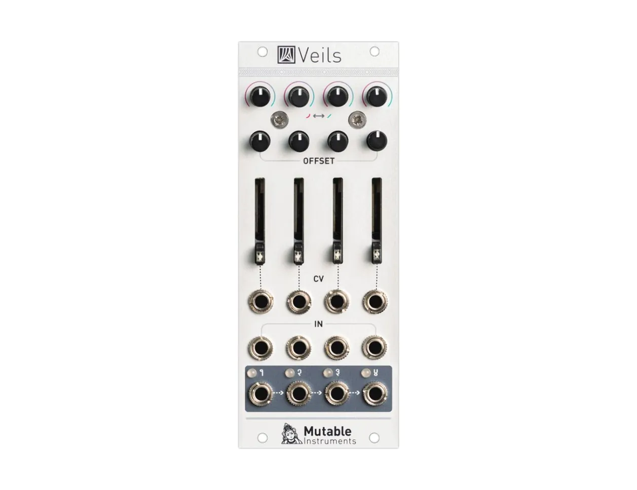 Mutable Veils V2 Four-Channel VCA and Mixer