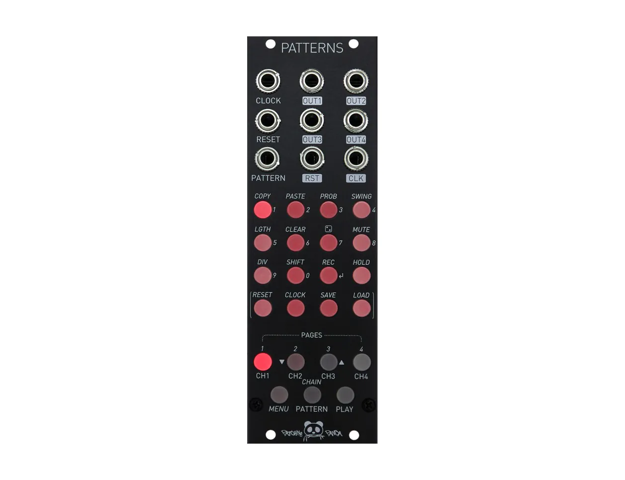 Patching Panda Patterns 4-Track Sequencer