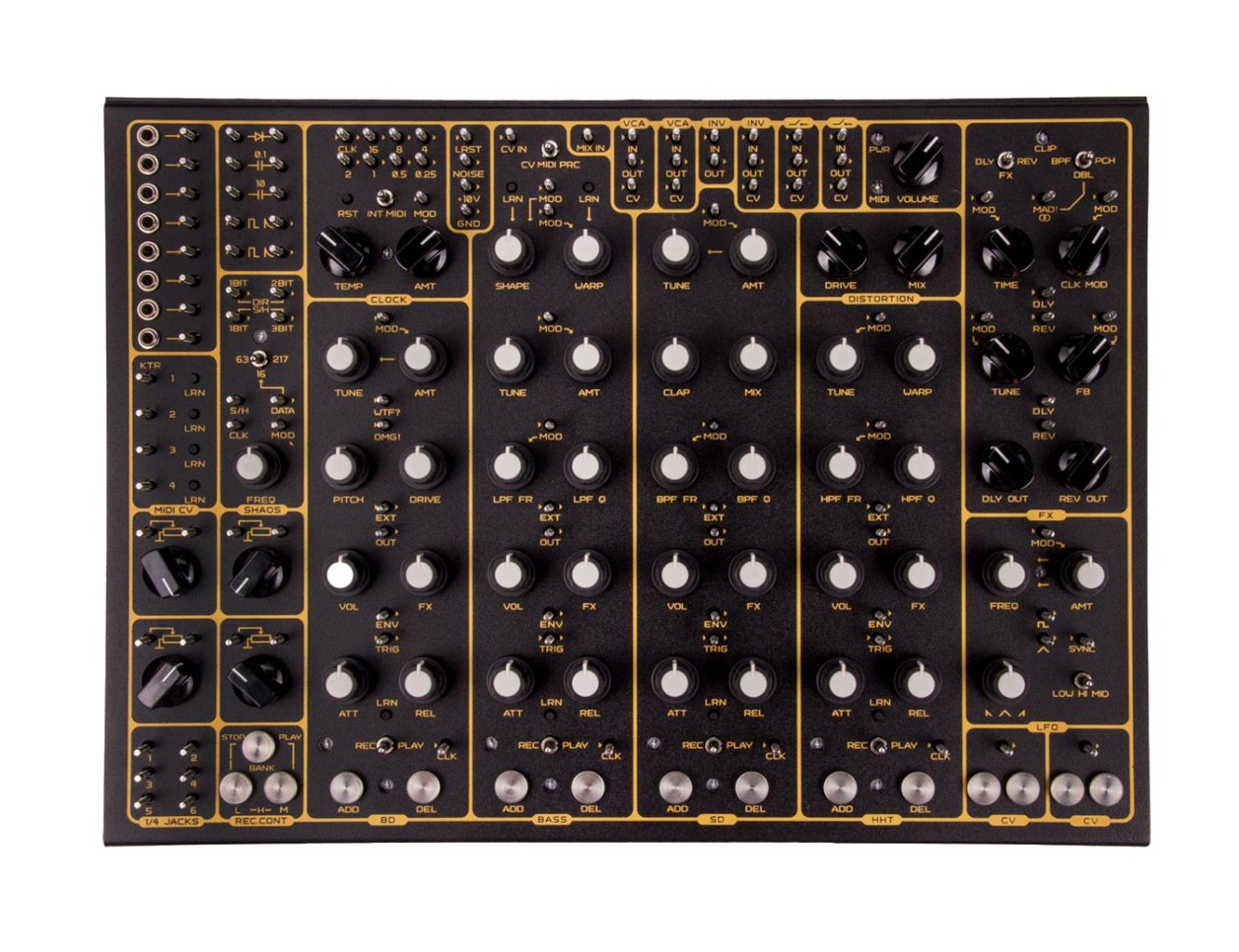 SOMA Pulsar-23 Semi-Modular Drum Machine (Black + Gold)