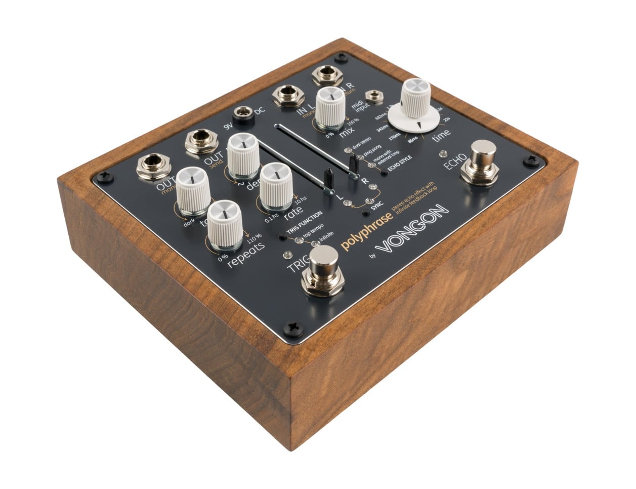 Vongon Polyphrase Stereo Echo Effect Pedal