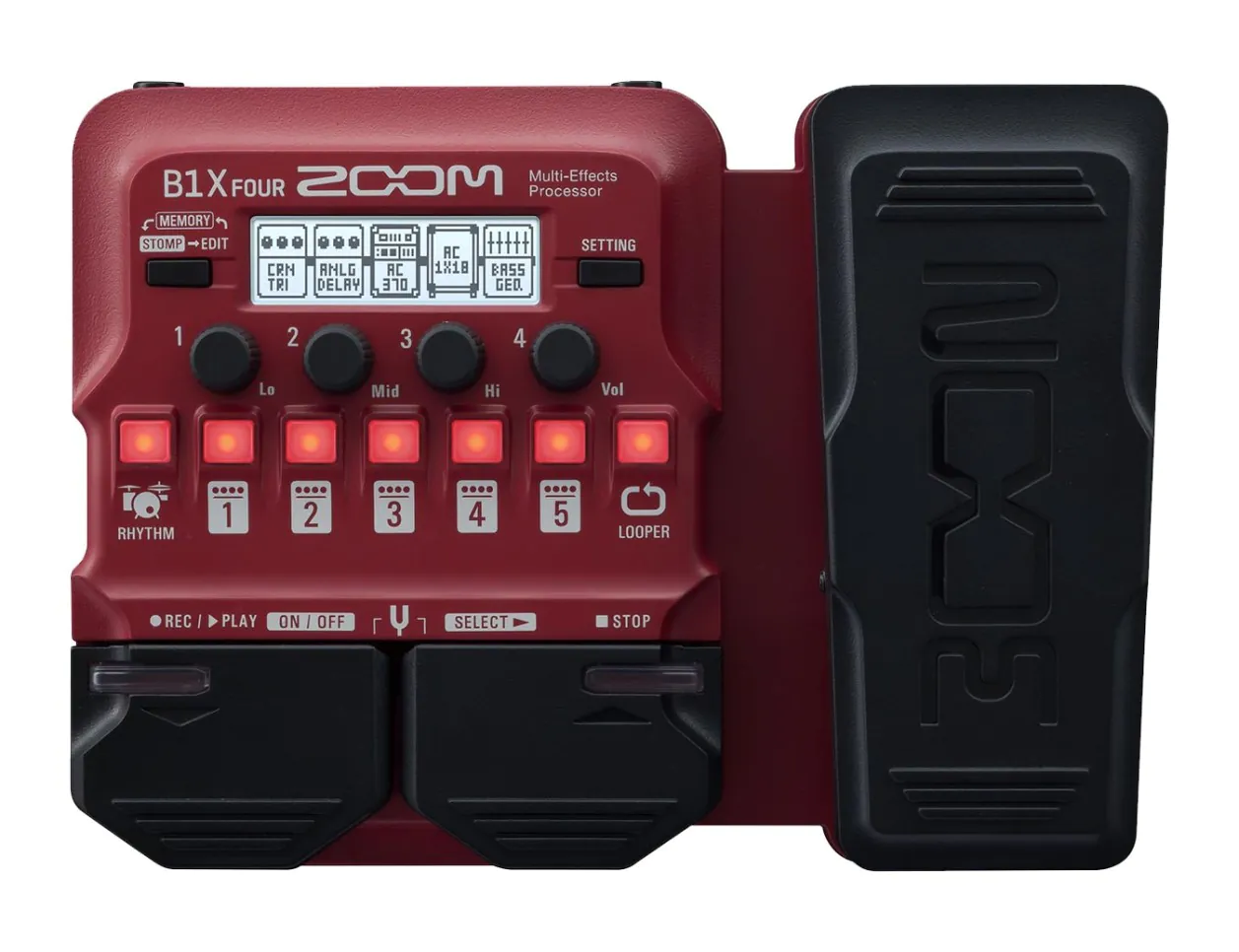 ZOOM B1X FOUR マルチエフェクター レッド Zoom B1X FOUR Bass Multi-FX Processor