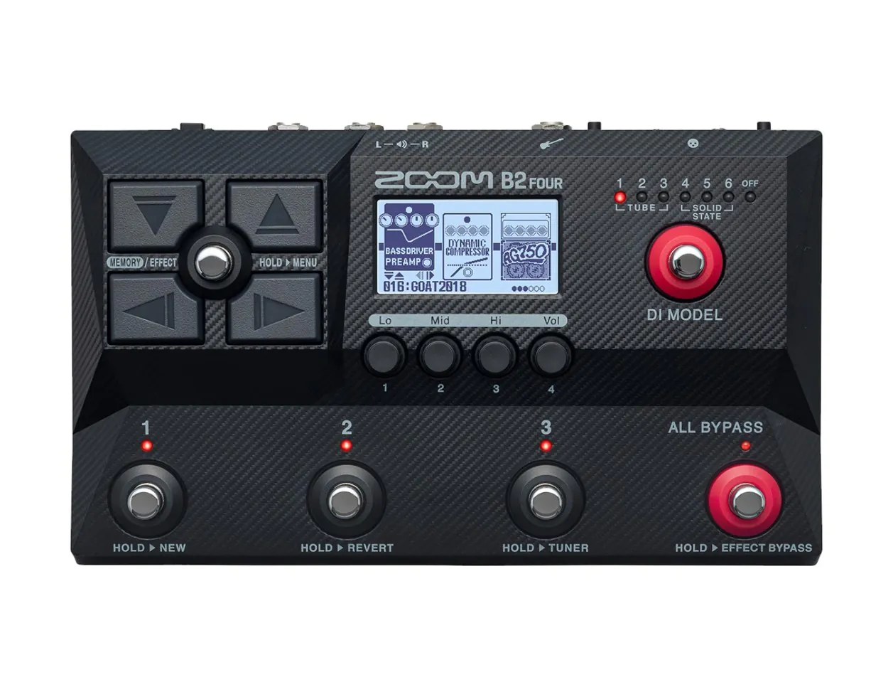 Zoom B2 FOUR Bass Amp + Effects Simulator Pedal