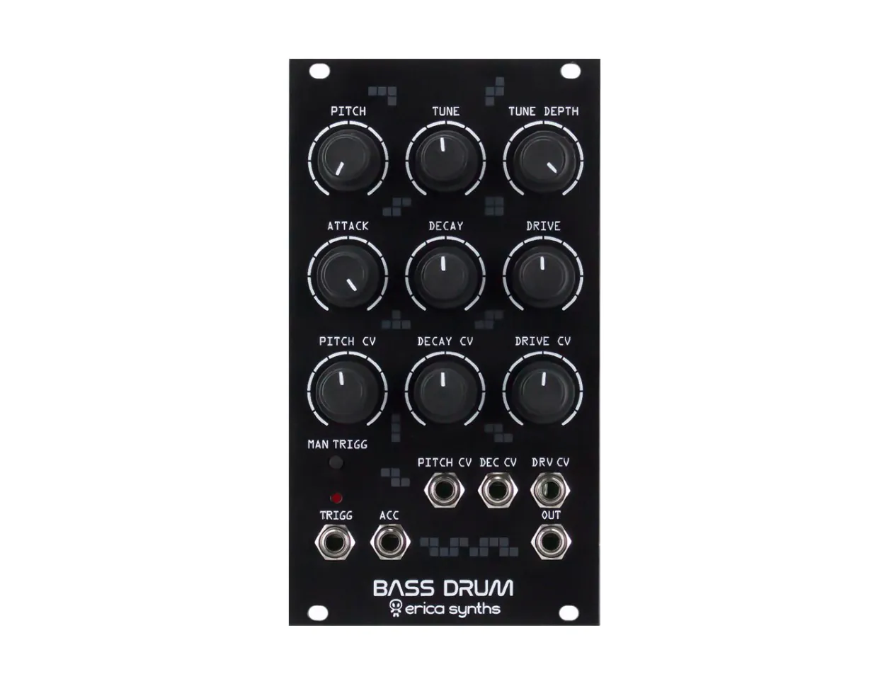 Erica Synths Bass Drum module, front view