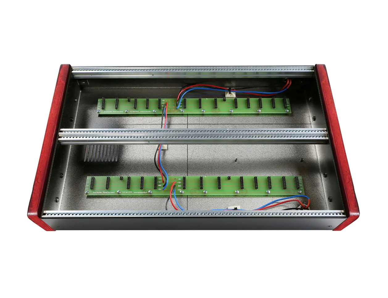Erica Synths 6U 84hp Skiff with Dark Horizontal Sides Front