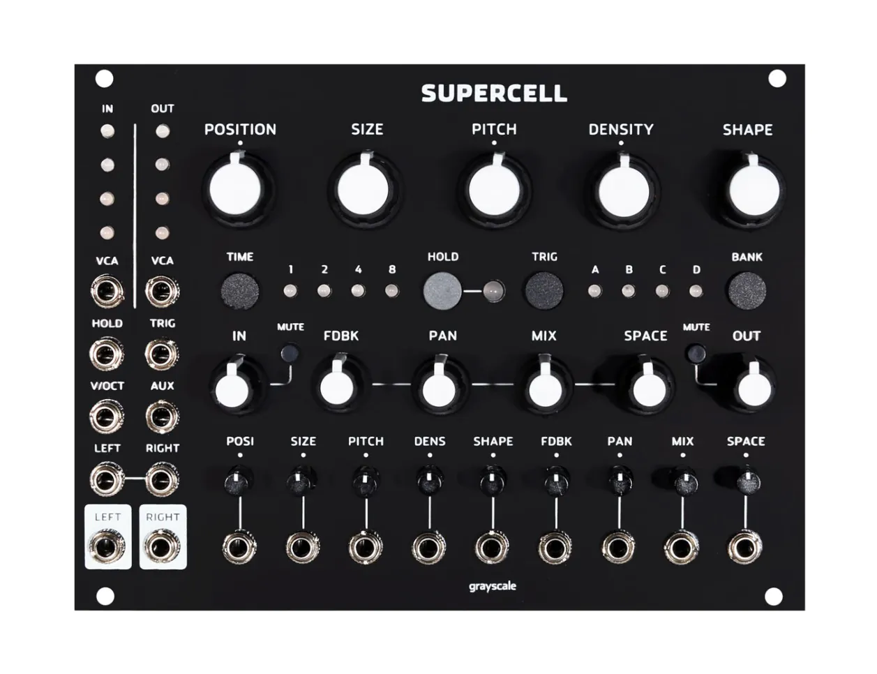 Grayscale Supercell Mutable Instruments Clouds Granular Module Black