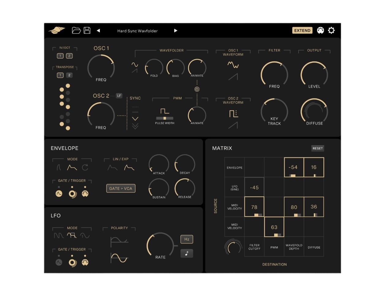 Instruo Seashell モジュラーシンセサイザー Instruo Seashell Semi-Modular Synthesizer
