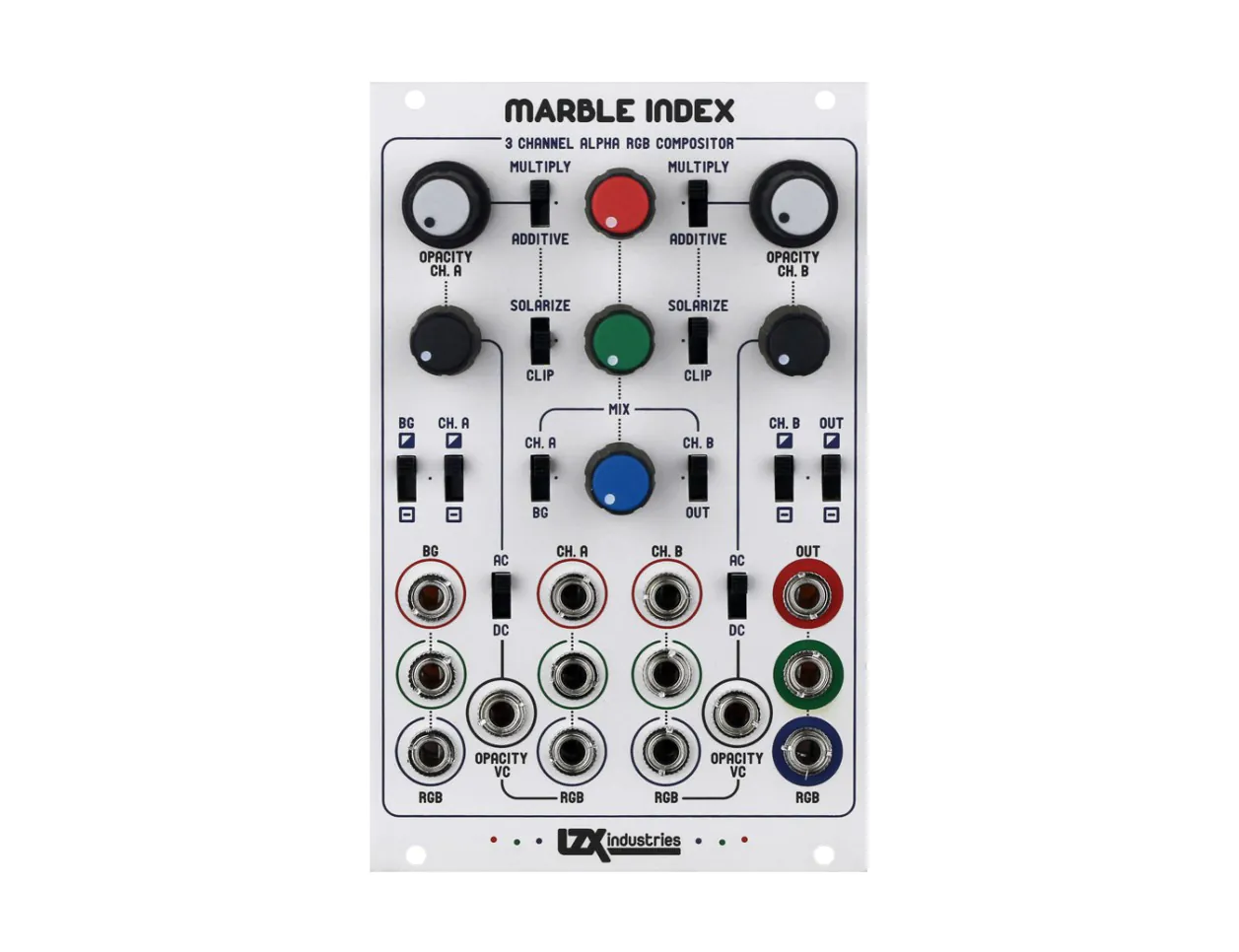 LZX Industries Marble Index 3 Channel Alpha RGB Compositor Eurorack Module