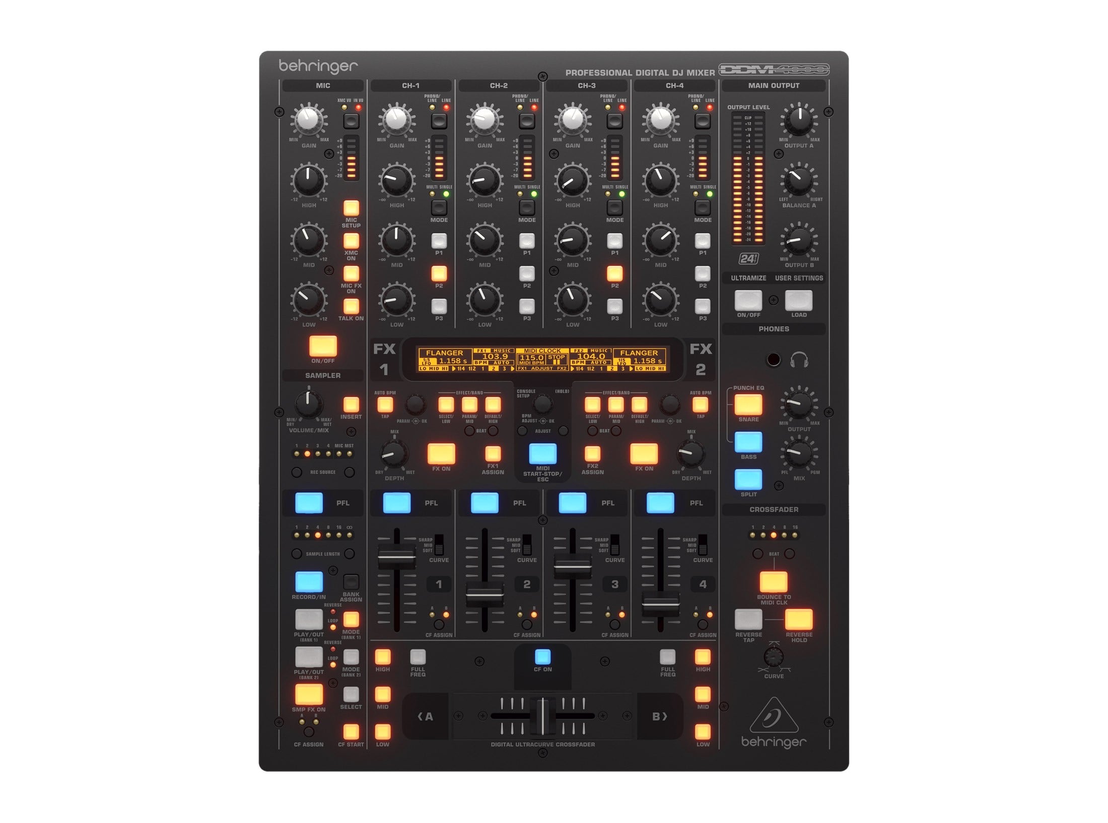 BEHRINGER DDM4000 djミキサー Behringer DDM4000 5-Channel Digital DJ Mixer
