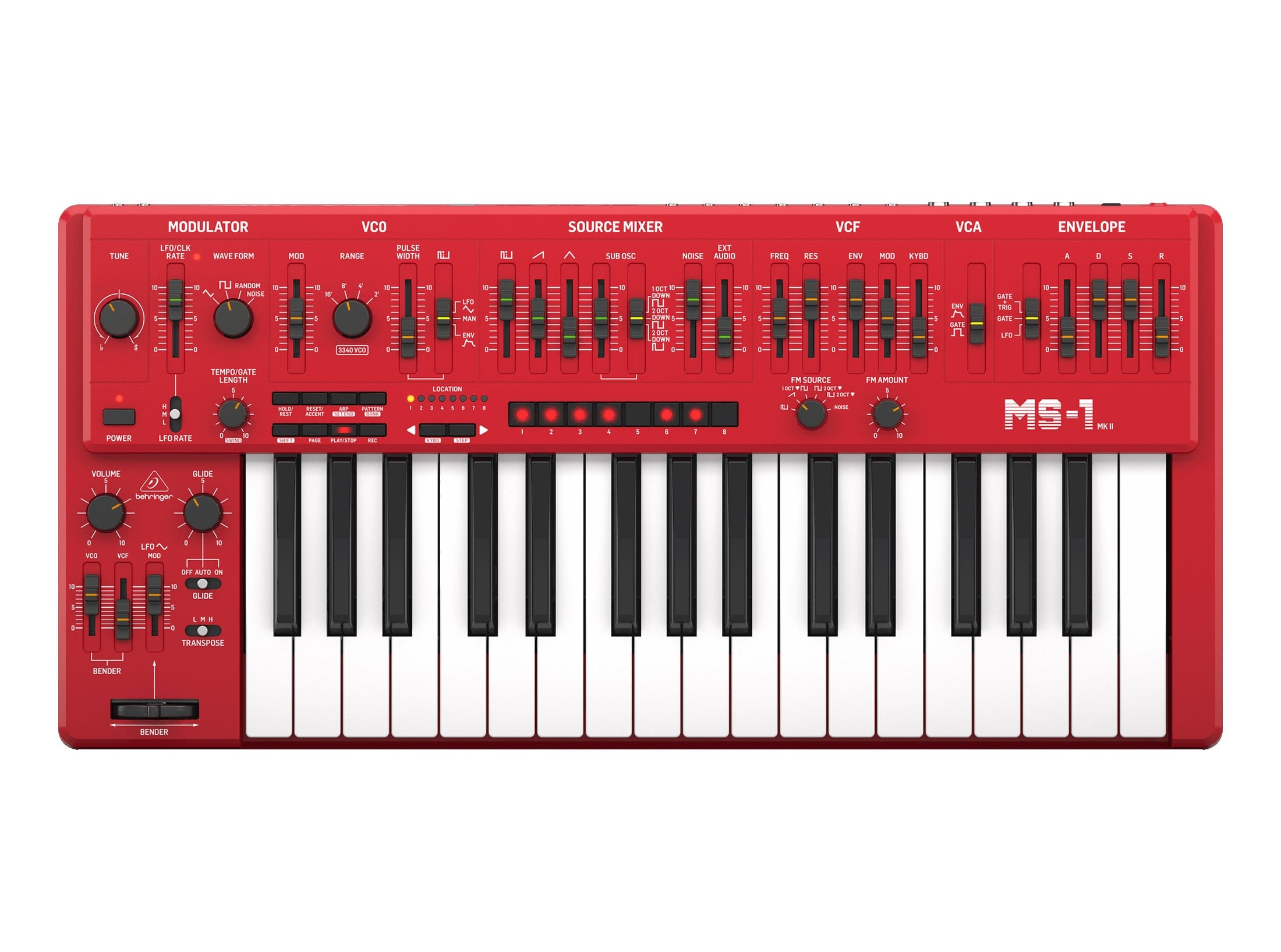Behringer MS-101 アナログシンセサイザー 赤 Behringer MS-1 MKII-RD