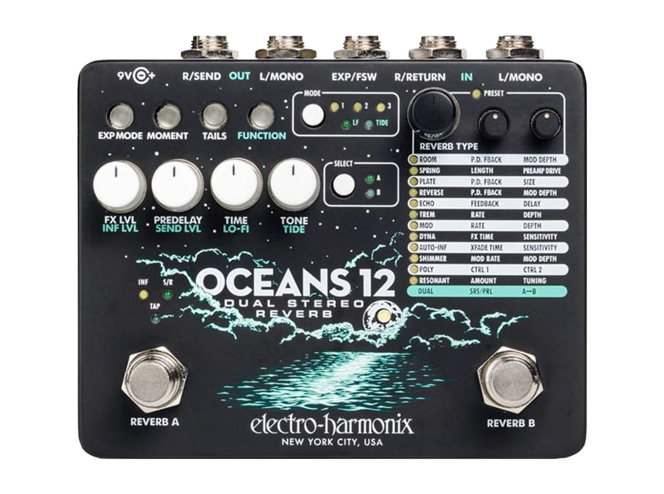 Electro-Harmonix oceans 12 ギターエフェクター Electro-Harmonix Oceans 12 Stereo Reverb Pedal