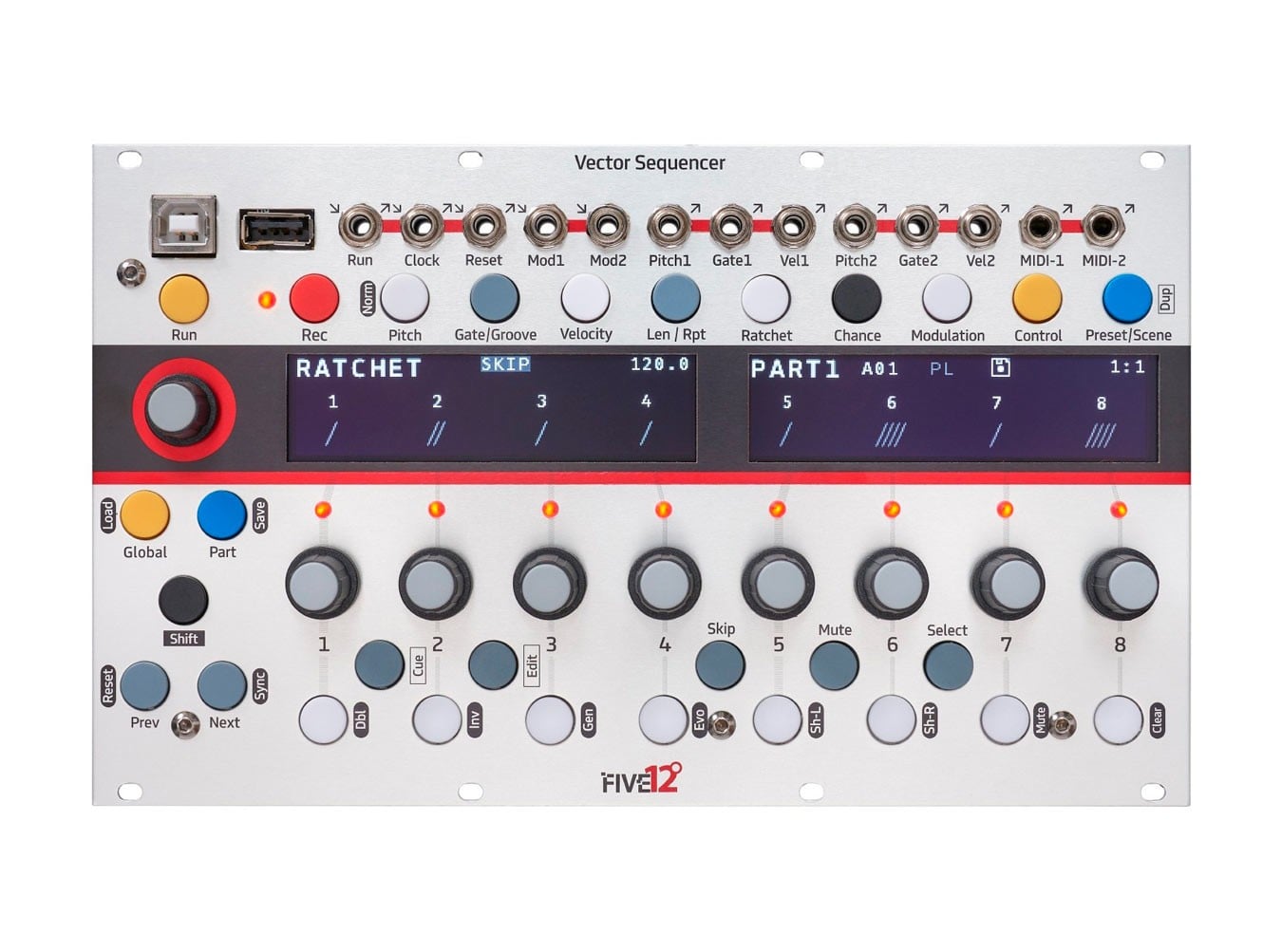 鍵盤楽器 Five12 /Vector Sequencer+Expander+Case Vector Sequencer + Jack Expander - Five12 - Waveform Magazine