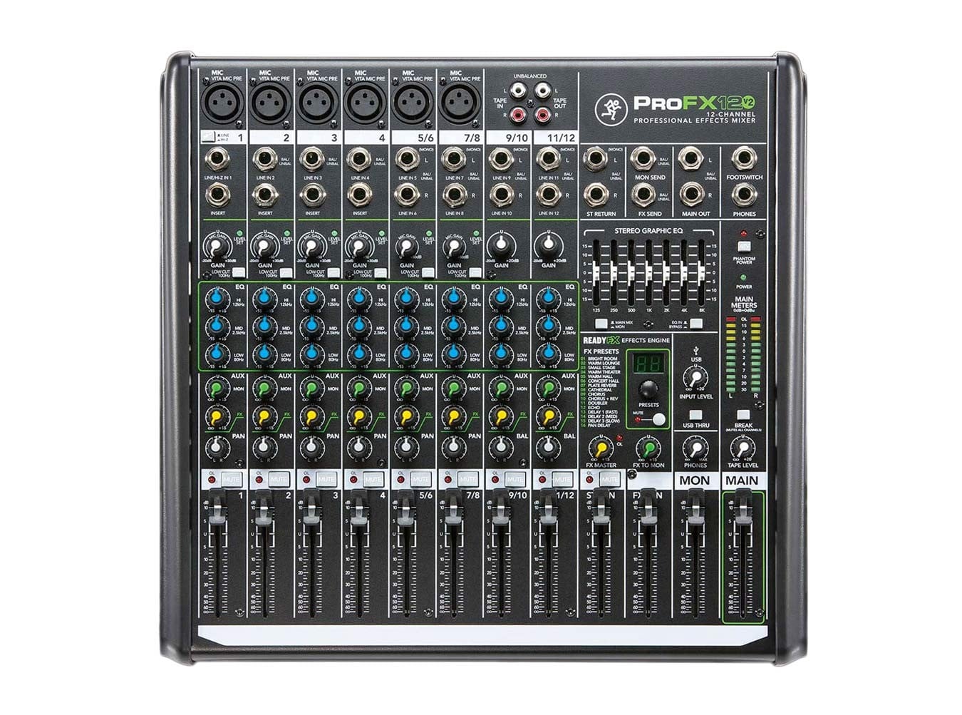 【極美品】MACKIE ProFX12 12チャンネルミキサー Mackie ProFX12v2 12-Channel Mixer + Effects
