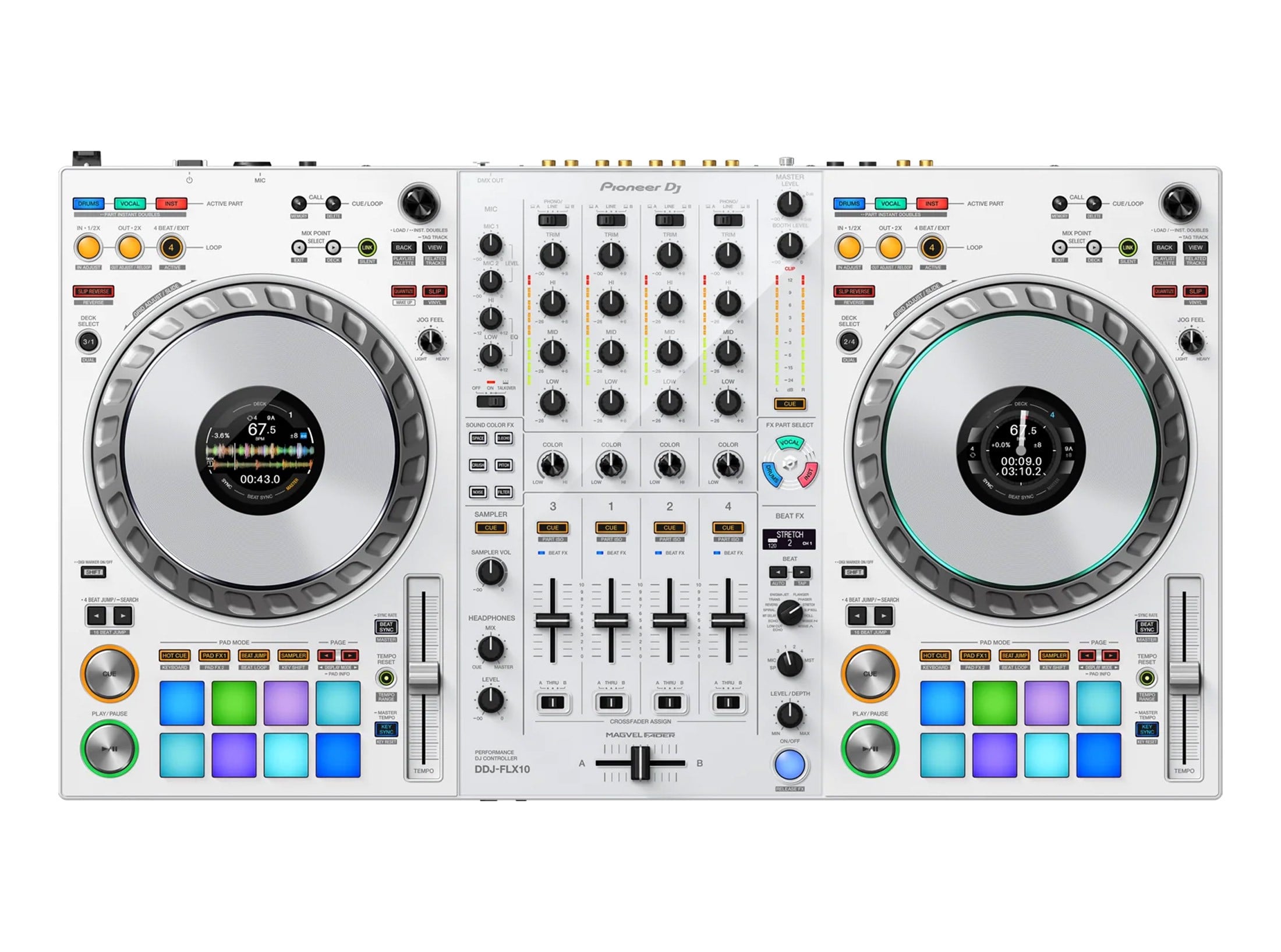 Pioneer DDJ-FLX10-W 4-Channel DJ Controller