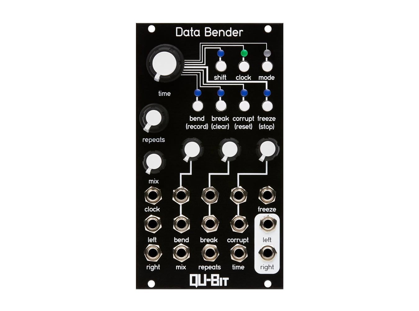 Qu-bit Data Bender モジュラー DataBender Qu-Bit Electronix Data Bender Circuit Bent Effect (Black)
