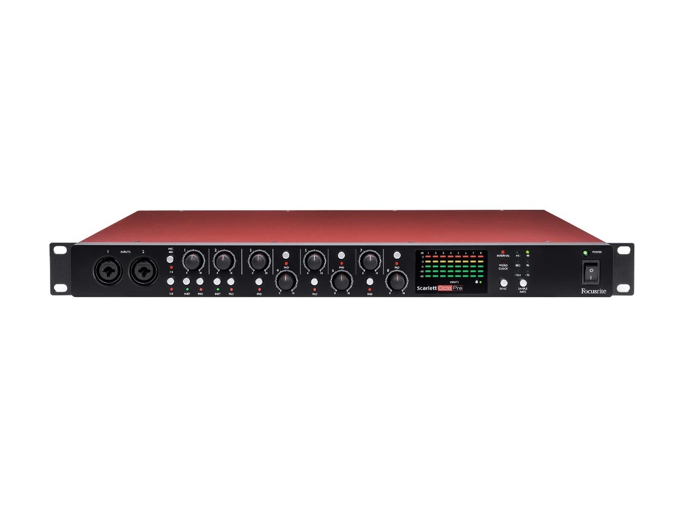 FOCUSRITE Scarlett OctoPre ADATマイクプリアンプ① Focusrite Scarlett OctoPre Dynamic(ADAT入出力搭載・コンプレッサー