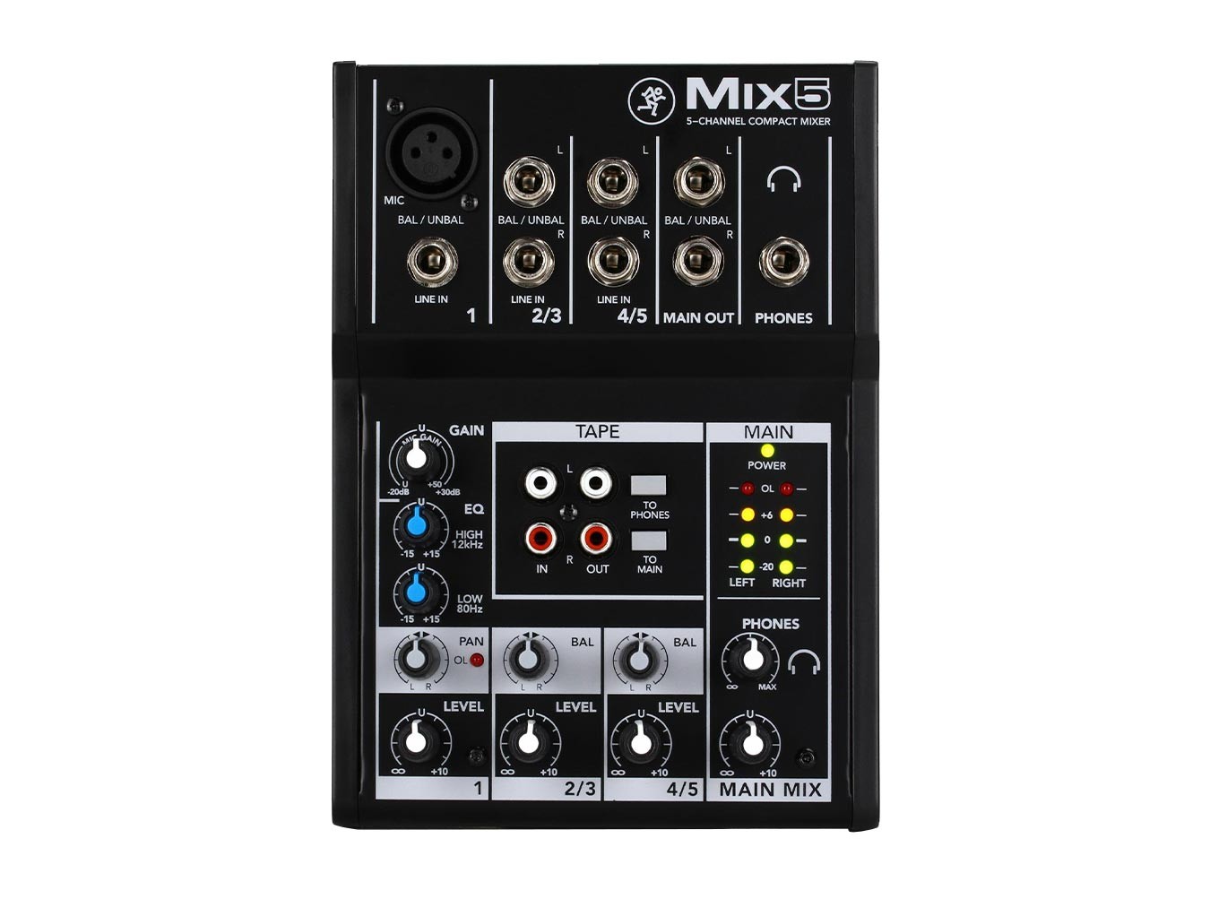 Mackie Mix5 5チャンネルミキサー+オーディオケーブル類 Mackie Mix5 5-Channel Mixer