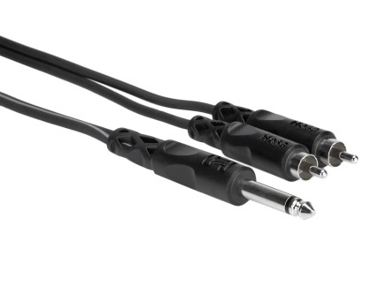 Hosa CYR-100 1/4" TS to Dual RCA Y-Cable