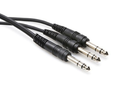 Hosa CYS-100 1/4" TRS to Dual 1/4" TRS Y Cable