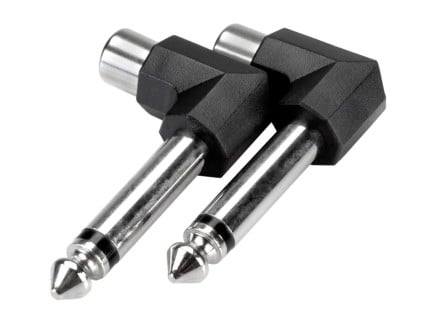 Hosa GPR-123 Angled RCA to 1/4" Adapter (2-Pack)