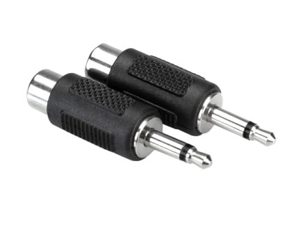 Hosa GRM-114 RCA to 3.5mm TS Adapters - 2 PACK