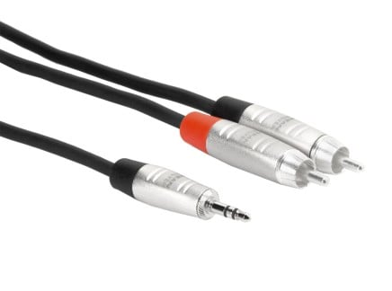 Hosa HMR-000Y REAN 3.5mm TRS to Dual RCA Cable