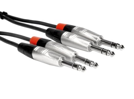 Hosa HSS-000X2 REAN Dual 1/4" TRS Cable