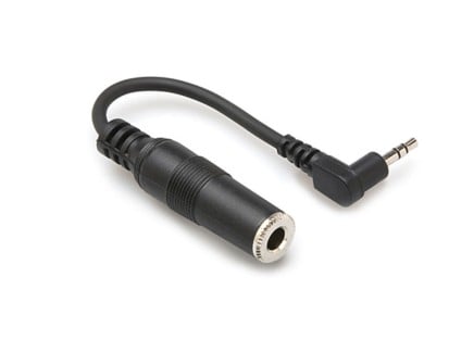 MHE-100.5 1/4" TRS to Right Angle 3.5mm Headphone Adapter