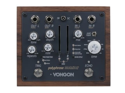 Vongon Polyphrase Stereo Echo Effect Pedal