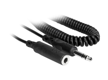 HPE-325C Coiled 1/4" Stereo TRS Headphone Extension Cable - 25FT