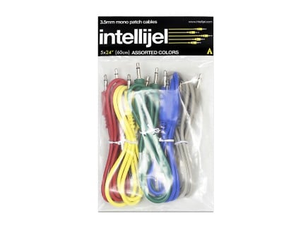 An assorted pack consisting of 5 24” Intellijel patch cables intended for use with Eurorack modules.