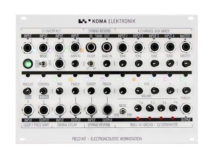 Now optimized for eurorack, Field Kit FX is ideal for use with Koma Elektronik's Field Kit electroacoustic workstation, but will work smashingly in any eurorack or modular environment.