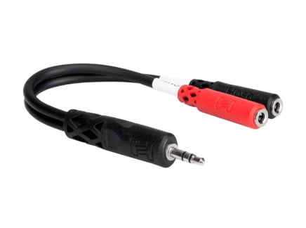 Hosa YMM-261 3.5mm TRS to Dual 3.5mm TSF Adapter