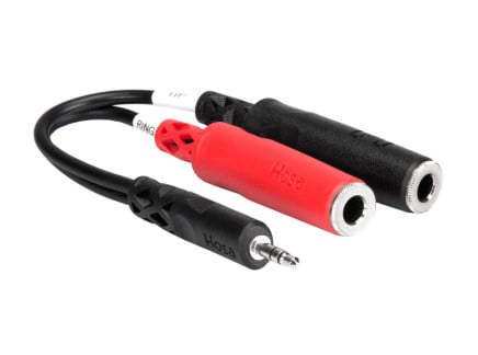 Hosa YMP-137 3.5mm TRS to Dual 1/4" TSF Adapter