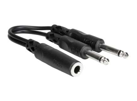 Hosa YPP-106 1/4" TSF to Dual 1/4" TS Adapter