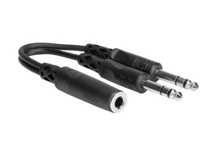 Hosa YPP-308 1/4" TRSF to Dual 1/4" TRS Adapter