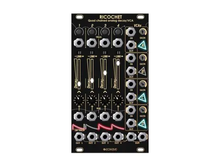 Eowave Ricochet Quad Decay Envelopes + VCAs