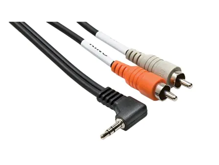 Hosa CMR-200R Angled 3.5mm to RCA Cable - 6FT Hosa CMR-200R Angled 3.5mm to RCA Cable - 6FT