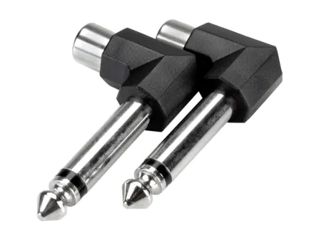 Hosa GPR-123 Angled RCA to 1/4" Adapter (2-Pack)