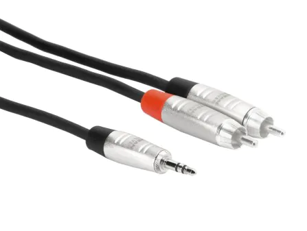Hosa HMR-000Y REAN 3.5mm TRS to Dual RCA Cable