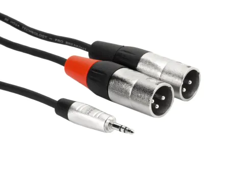 Hosa HMX-000Y REAN 3.5mm TRS to Dual XLRM Cable
