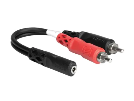 Hosa YMR-197 3.5mm TRSF to Dual RCA Adapter