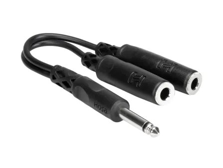 Hosa YPP-111 1/4" TS to Dual 1/4" TSF Adapter